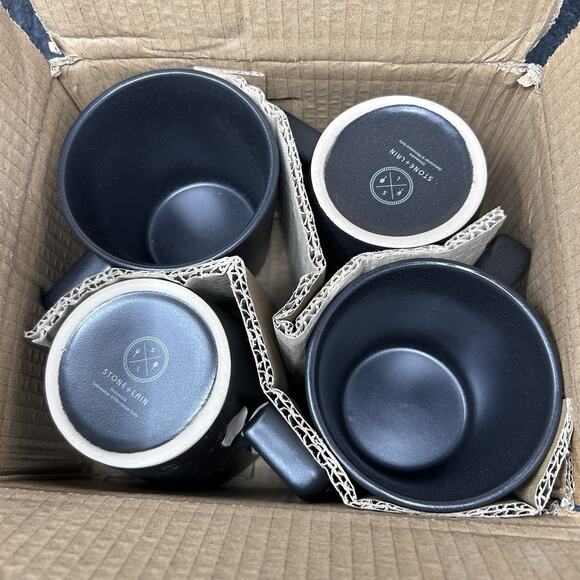 NEW Stone + Lain Stoneware Mugs Set of 4 DISHWASHER Microwave Safe - Picture 7 of 7